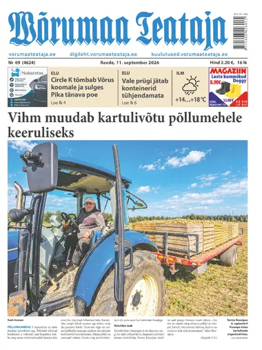 Reede, 11. september 2026 Võrumaa Teataja