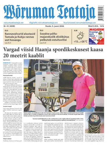 Reede, 5. juuni 2026 Võrumaa Teataja