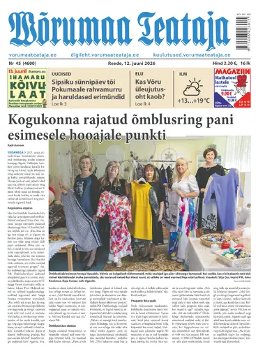 Reede, 12. juuni 2026 Võrumaa Teataja